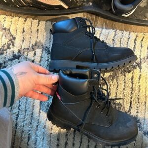 Black Lace-Up Ankle Boots